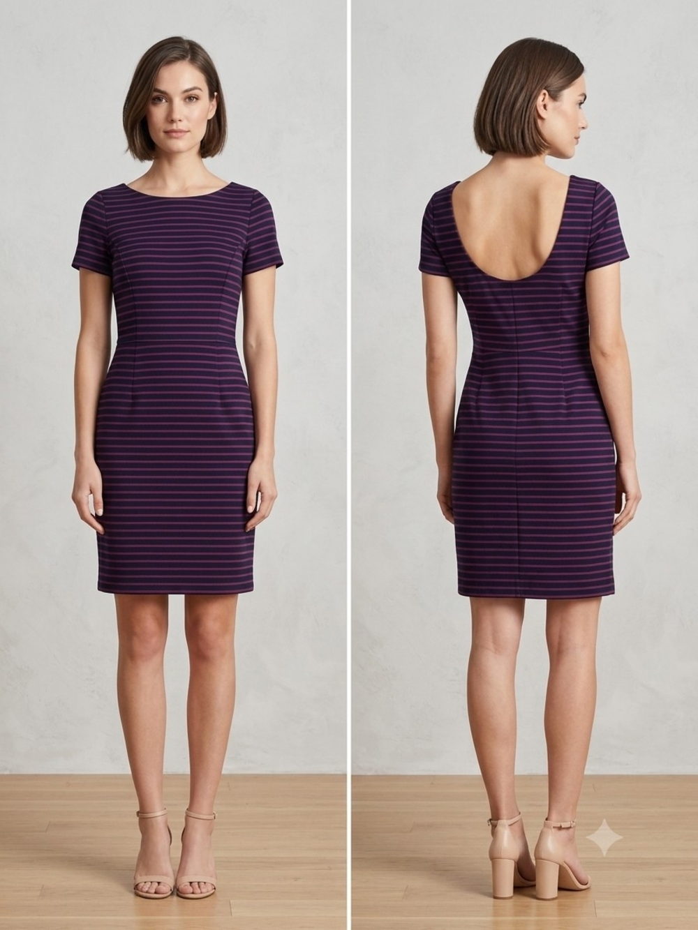 ✨ Banana Republic Striped Knit Scoop-Back Sheath Dress ✨